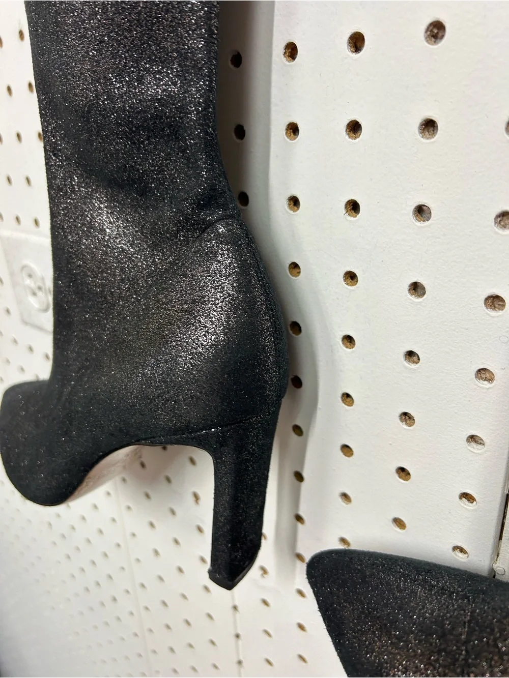 Jimmy Choo Black Shimmer Over-the-Knee Stiletto Boots